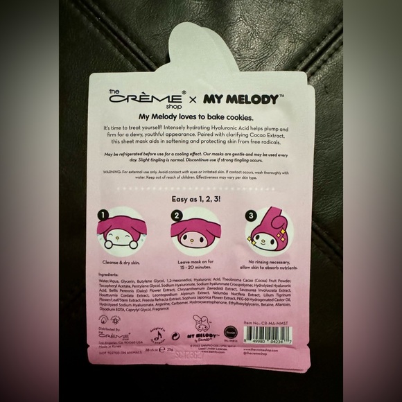 Crème Shop Hello Kitty 60 Face Towelettes, 2 My Melody Sheet Mask, Sponge Scrub - Picture 6 of 7
